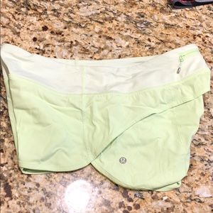 Green lulu lemon shorts size 8. Lightly used.